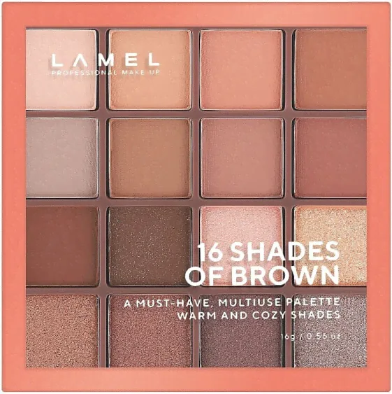 Lidschattenpalette - LAMEL Make Up Eyeshadow 16 Shades Of Brown Palette 16-3-1
