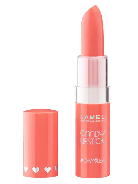 Помада-бальзам для губ OhMy Candy Lipstick 401 Lemonade Lamel. Цвет коралловый.